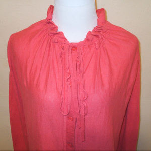 BCBG Max Azria Linen Blend Pink Cardigan Sweater